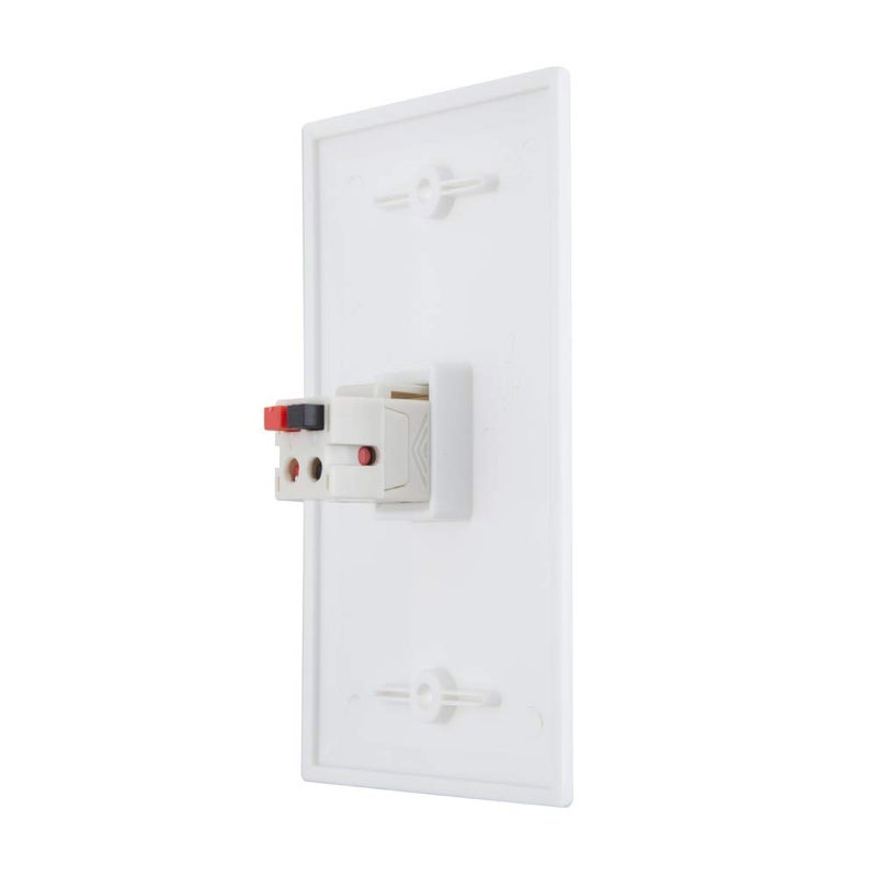 TENINYU 1 Port Speaker Jack Module Keystone Single Gang Wall Plate for Home Theater - White (1-Port) - Image 4